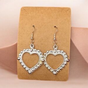 Chic Silver Heart Earrings